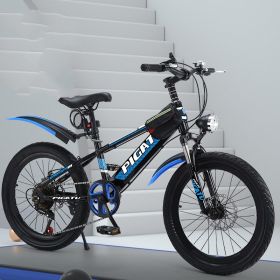 Single Pupil Shock Absorbing Variable Speed Mountain Bike (Option: Blue-2 Style-20inch)