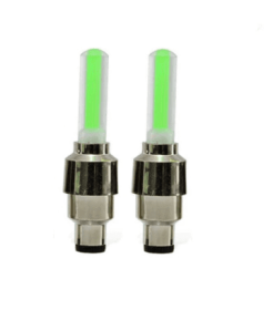 Neon Lights Tyre Wheel Valve Cap Light LED Flash Car Tire Valve Caps Air Cover Tire Rim Valve Wheel Stem Cap Bike Light (Option: Green-Set 1)