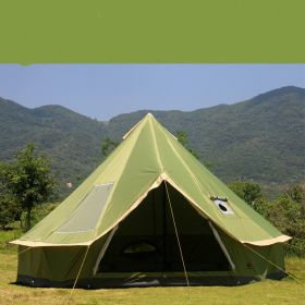 Yurt Tent Outdoor Camping Pyramid Chimney Sunscreen (Color: GReen)
