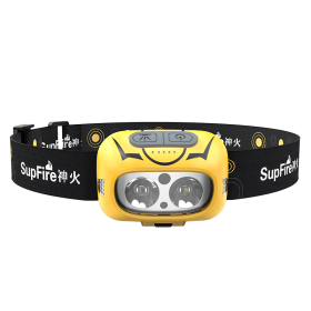 High-Brightness Headlamps Strong Light Long-Range Night Fishing Sensor Headlamps (Color: Yellow)