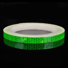 1CM  8M Bicycle Wheels Reflect Fluorescent MTB Bike Reflective Sticker Strip Tape For Cycling Warning (Color: GReen)