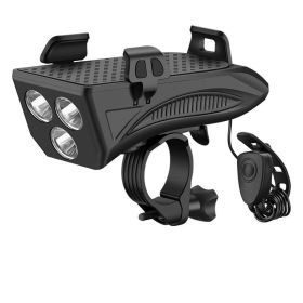 Mobile Phone Holder Strong Light Flashlight Road Cycling Accessories (Option: Black-2000mAH)