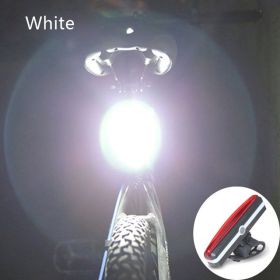 USB Rechargeable Bicycle Riding COB Tail Light Mountain Bike Bicycle LED Safety Warning Light Flashing Rear Light (Option: White-USB)