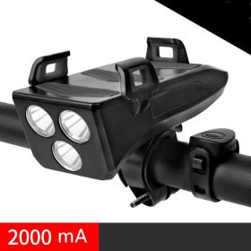 Multifunctional bicycle headlight (Option: Black-2000mA)