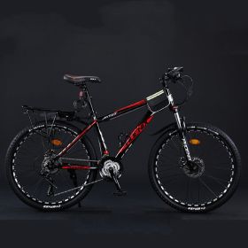 Variable Speed Shock Absorption Mountain Bike (Option: Black red-Spoke wheel-26inches24speed)