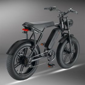 20 Inch 48 V Power Bicycle Fat Tire Snow (Option: Black-EU)