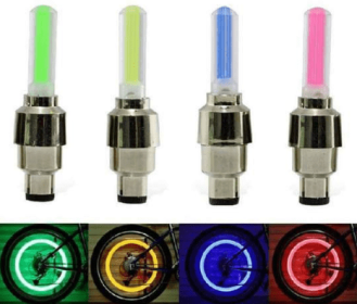 Neon Lights Tyre Wheel Valve Cap Light LED Flash Car Tire Valve Caps Air Cover Tire Rim Valve Wheel Stem Cap Bike Light (Option: Blue-10 pcs)