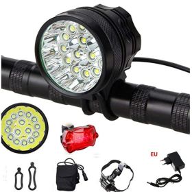Waterproof Outdoor Night Riding Mountain Front Lamp And Tail Lamp (Option: Black-UK-1)