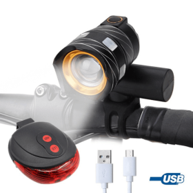 New bicycle USB light Highlight warning light Mountain bike headlights Charging headlight accessories (Option: C)