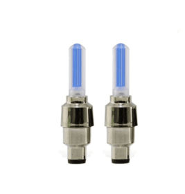 Neon Lights Tyre Wheel Valve Cap Light LED Flash Car Tire Valve Caps Air Cover Tire Rim Valve Wheel Stem Cap Bike Light (Option: Blue-Set 1)