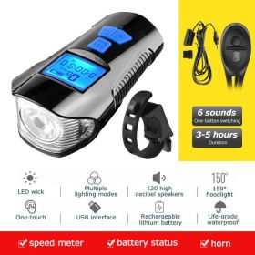 Waterproof bicycle light USB charging (Option: Blue Deluxe Edition)