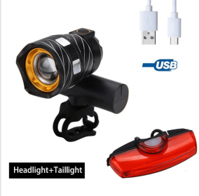 New bicycle USB light Highlight warning light Mountain bike headlights Charging headlight accessories (Option: D)