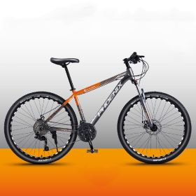 Aluminum Alloy Mountain Biking For Male And Female Adults (Option: Grey orange-26inches 33speeds)