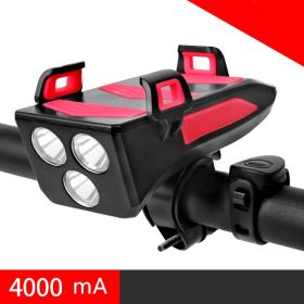Multifunctional bicycle headlight (Option: Red-4000mA)