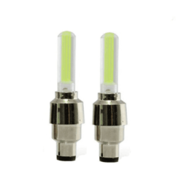 Neon Lights Tyre Wheel Valve Cap Light LED Flash Car Tire Valve Caps Air Cover Tire Rim Valve Wheel Stem Cap Bike Light (Option: Yellow-Set 1)
