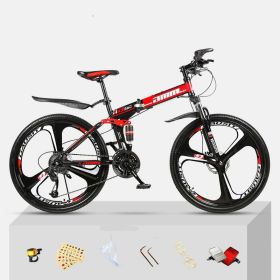 Dual Shock Absorbing Off-road Variable Speed Racing Male And Female Student Bikes (Option: Black red-2 Style-30speed)