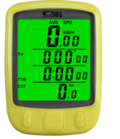 Multifunctional Chinese and English display Waterproof full screen luminous bicycle code table (Color: Yellow)