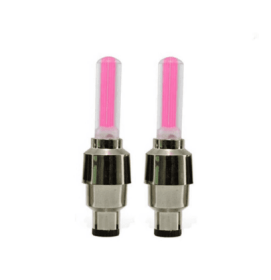 Neon Lights Tyre Wheel Valve Cap Light LED Flash Car Tire Valve Caps Air Cover Tire Rim Valve Wheel Stem Cap Bike Light (Option: Red-Set 1)