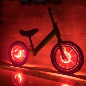 Children's Balance Bike Flower Drum Bicycle Wind Fire Roller Skating Light USB (Option: Red-USB)