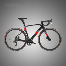 Fully Hidden Carbon Fiber Disc Brake Road Car Variable Speed Sports Racing (Option: Black red-48cm)