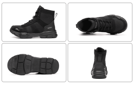 Labor Protection Shoes Anti-smash Anti-puncture Protective Shoes High Top (Option: Black-37)
