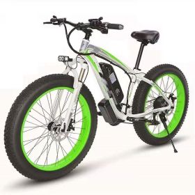 Electric Bicycle Lithium Tram Snow Electric Mountain Bike 21 Speed (Option: Green-AU)