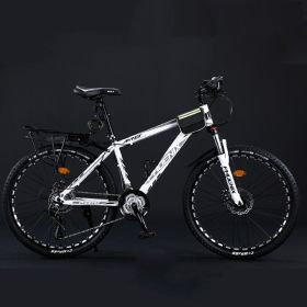 Variable Speed Shock Absorption Mountain Bike (Option: White grey-Spoke wheel-24inches27speed)
