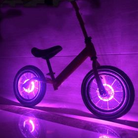Children's Balance Bike Flower Drum Bicycle Wind Fire Roller Skating Light USB (Option: Purple-USB)